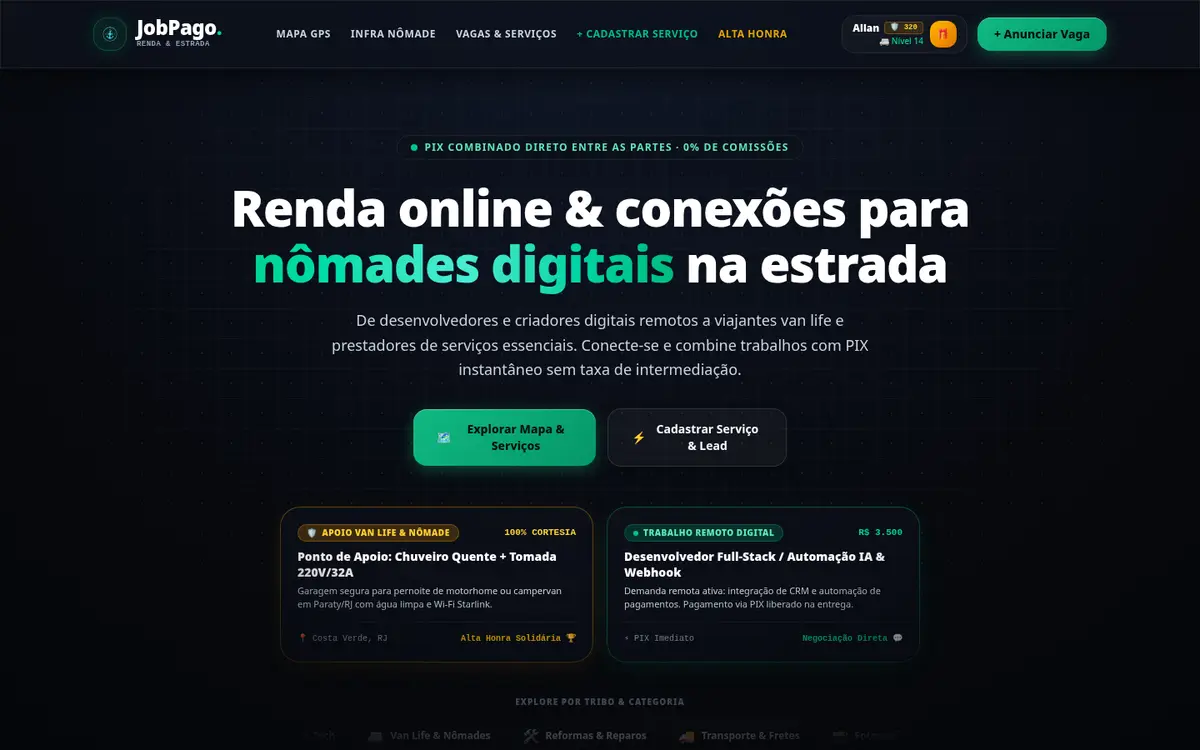 Tela de JobPago.com.br
